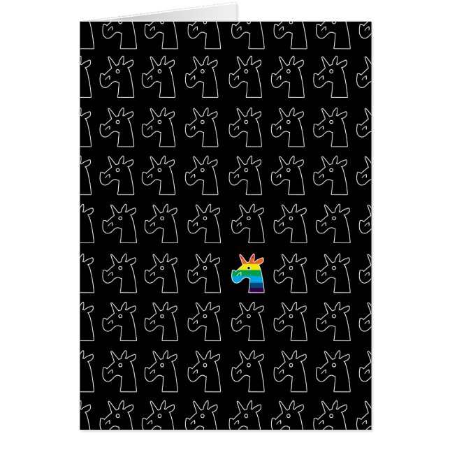 Fullgjord Unicorn Hälsningskort (Framsidan)