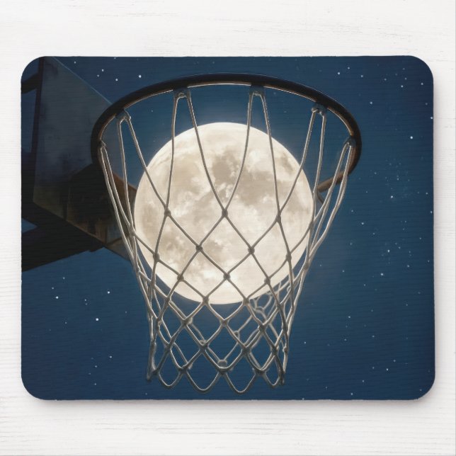 Fullmåne i ett basketnät musmatta (Framsidan)