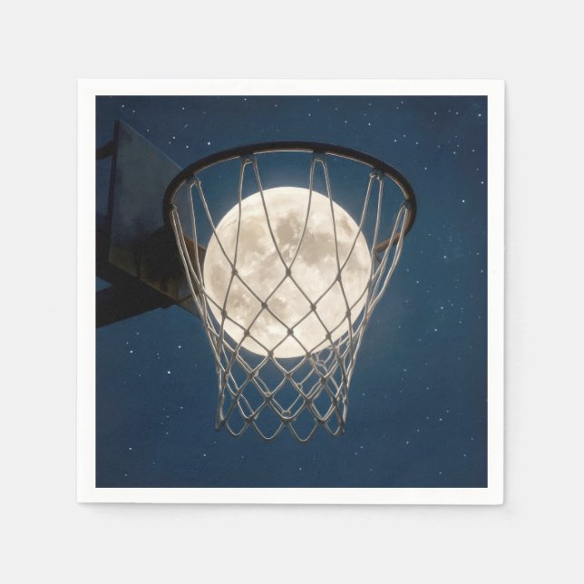 Fullmåne i ett basketnät pappersservett (Framsidan)