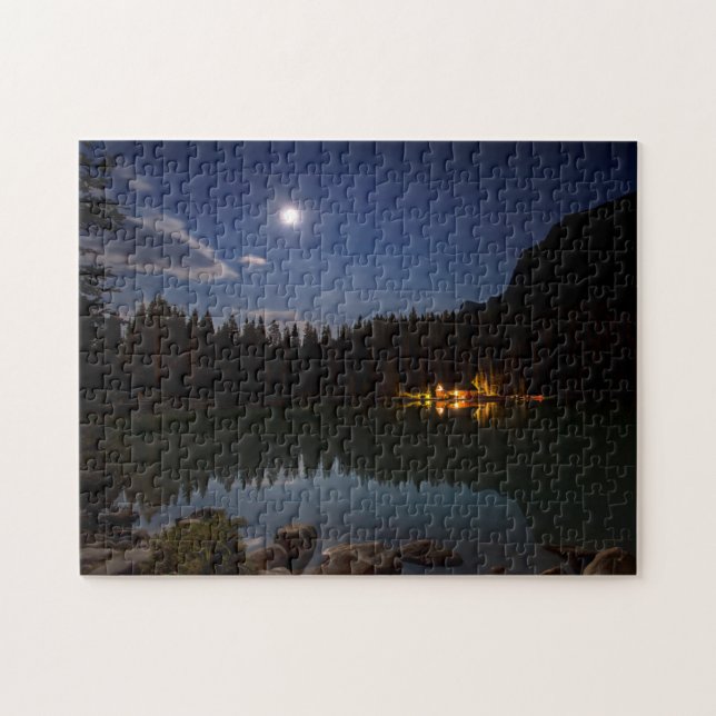 Fullmåne | Lake Louise, Kanada Pussel (Horisontell)