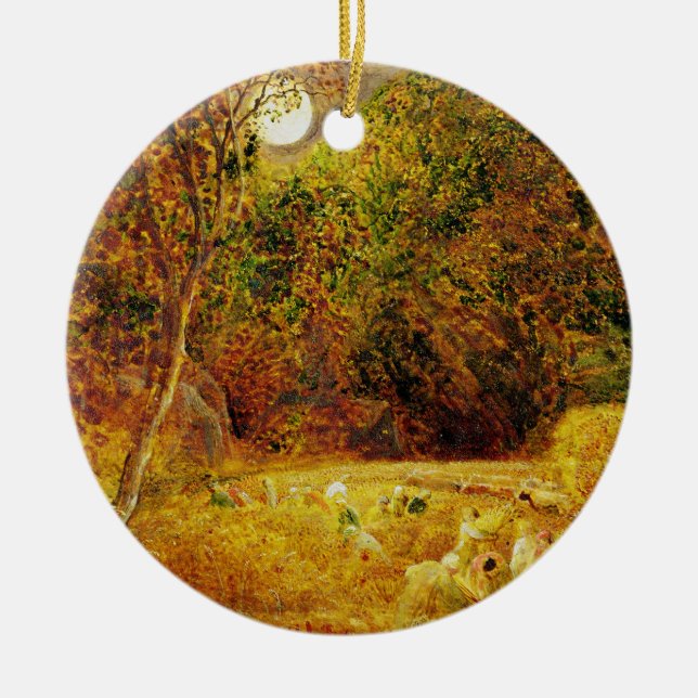 Fullmåne närmast höstdagjämningen, 1833 (olja på julgransprydnad keramik (Framsidan)