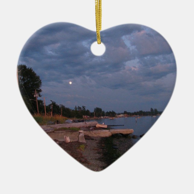 Fullmåne närmast höstdagjämningen julgransprydnad keramik (Framsidan)