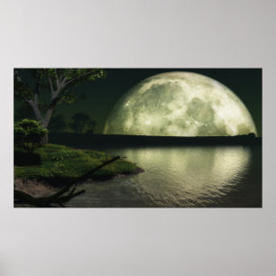 Fullmåne närmast höstdagjämningen över den mi poster
