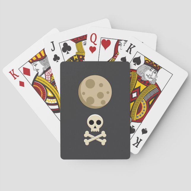 Fullmåne och dödskalle  casinokort (Baksidan)