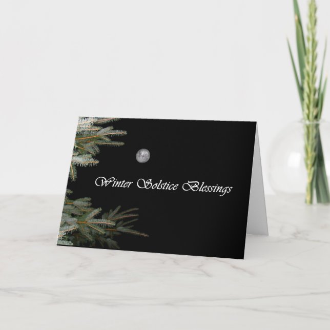 Fullmåne- och grästrädYule kort (Framsida)