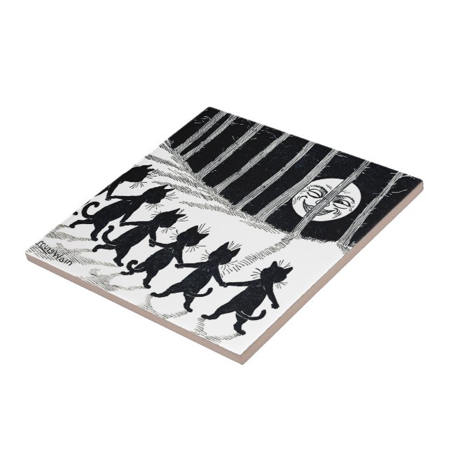 Fullmåne och katter, Louis Wain Kakelplatta (Sidan)