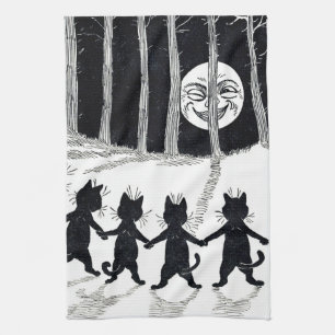Fullmåne och katter, Louis Wain Kökshandduk