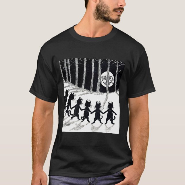 Fullmåne och katter, Louis Wain T Shirt (Framsida)