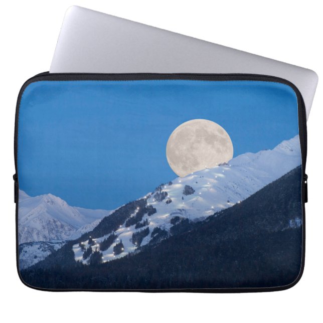 Fullmåne över Alyeska Ski Resort, Alaska Laptop Fodral (Framsidan)