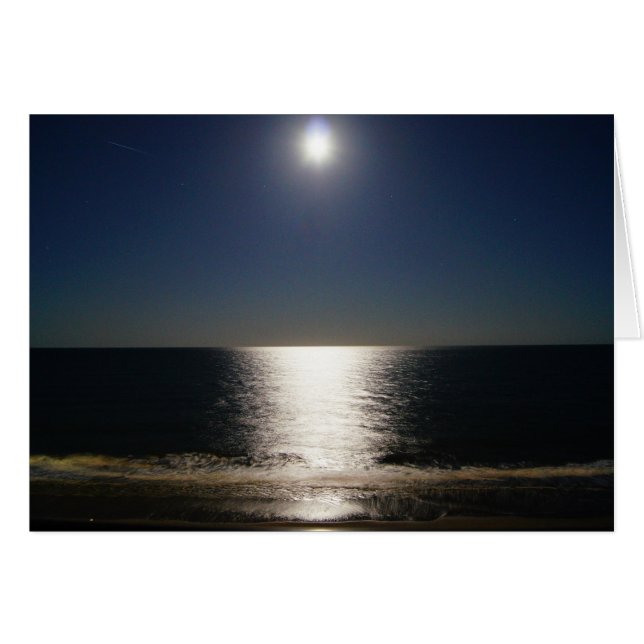 Fullmåne över havet OBS kort (Framsidan Horizontal)