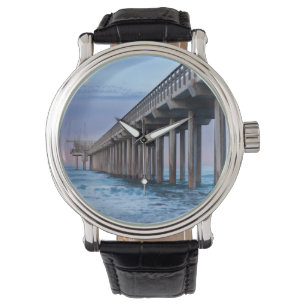 Fullmåne över pir, Kalifornien Armbandsur