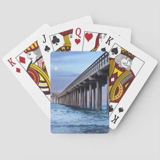 Fullmåne över piren, Kalifornien Casinokort (Baksidan)