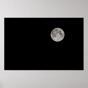 Fullmåne på mörk himmel poster
