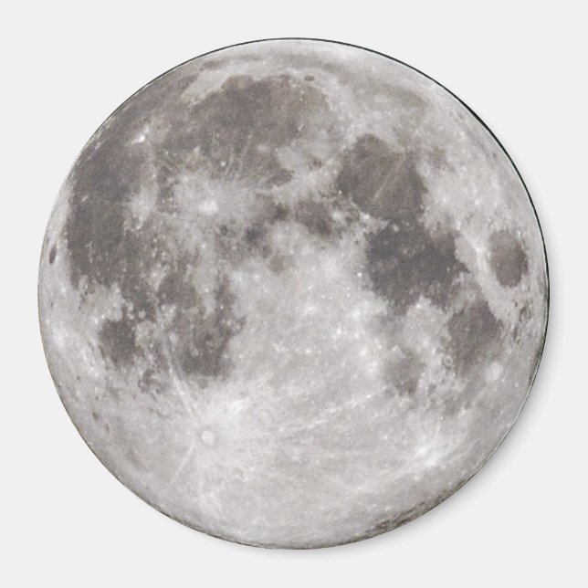 Fullmåne på svart himmel magnet (Framsidan)
