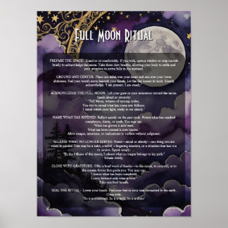 Fullmåne Pagan Ritual & Bönbok för Skuggor Poster
