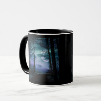 Fullmåne Skog Mugg