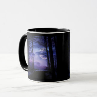 Fullmåne Skog Mugg
