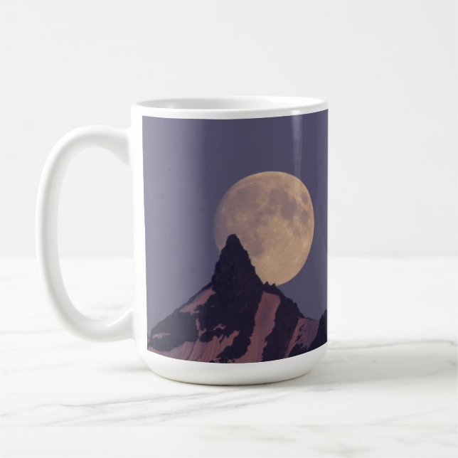 Fullmåne stiger | Chugach Mountains Alaska Kaffemugg (Vänster)