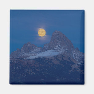 Fullmåne stiger Grand Teton Driggs, Idaho Magnet