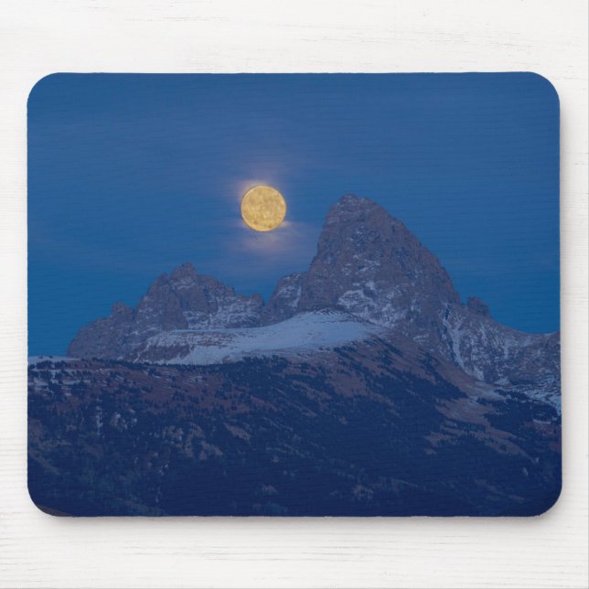 Fullmåne stiger | Grand Teton Driggs, Idaho Musmatta (Framsidan)