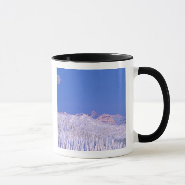 Fullmåne stiger över Glacier National Park Mugg (Höger)