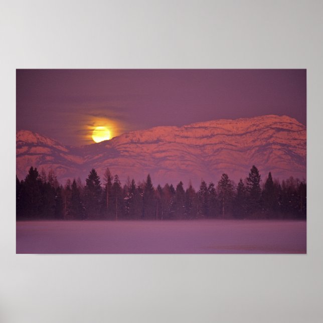 Fullmåne stiger över Teakettle Mountain under Poster (Framsidan)
