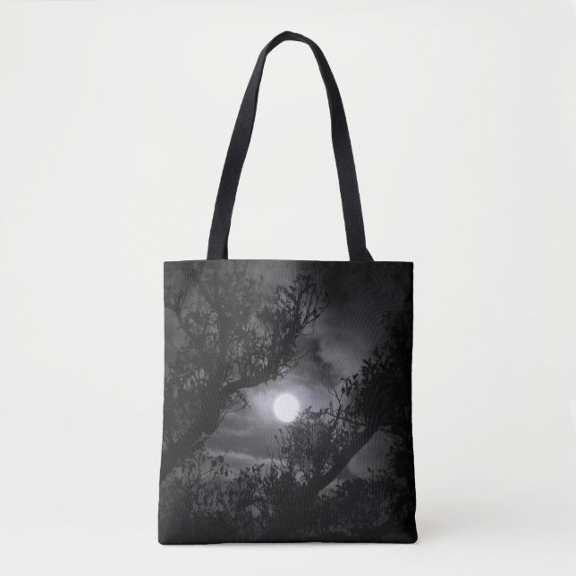 Fullmåne till och med grenarna tygkasse (Framsida)