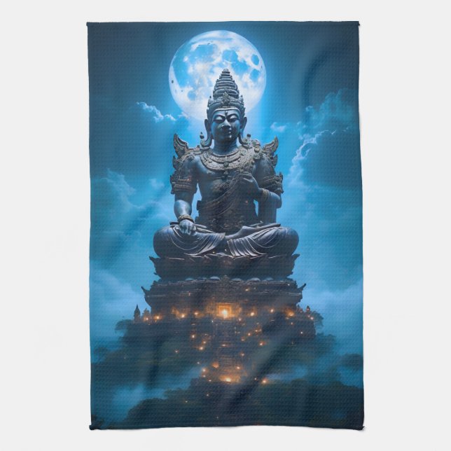 Fullmåneljuset från Buddha Kökshandduk (Vertikal)