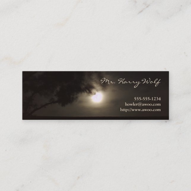 Fullmånen profilerar kortet mini visitkort (Framsida)