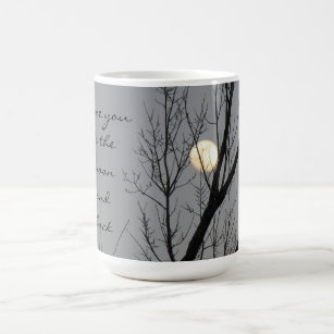 Fullmånen & träd, älskar drar tillbaka jag dig kaffemugg