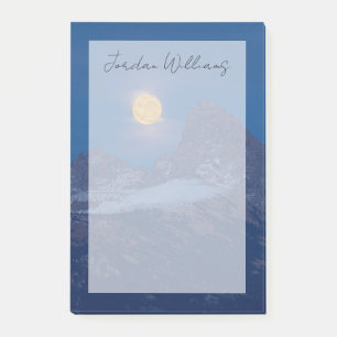Fullmåneuppgång Grand Teton Driggs, Idaho Post-it Block