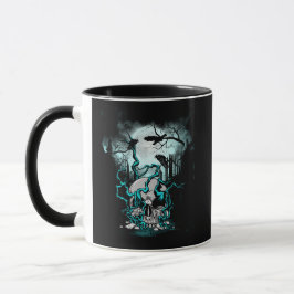 Fullmoon Raven Skull Graveyard Mugg