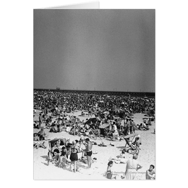 Fullsatt strand hälsningskort (Framsidan)
