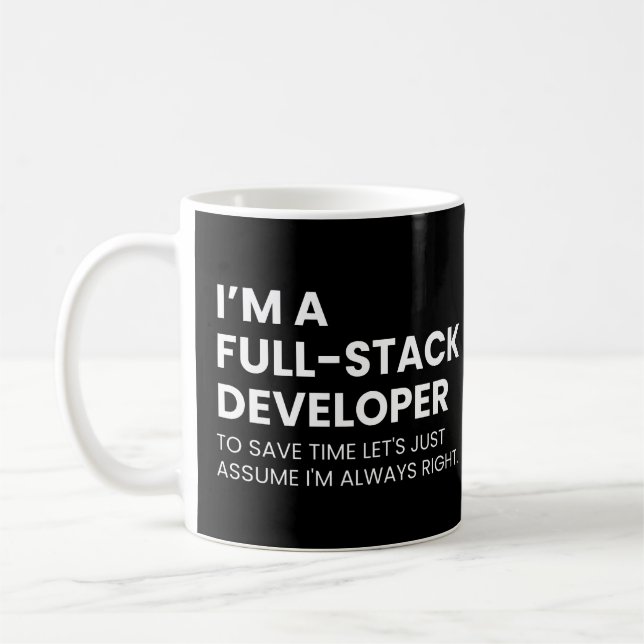 Fullstack-utvecklare Roligt kodningsuttryck Kaffemugg (Vänster)