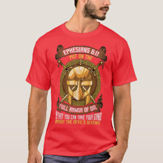 Fullständig armor av Gud Bearer Ephesian 611 Bible T Shirt