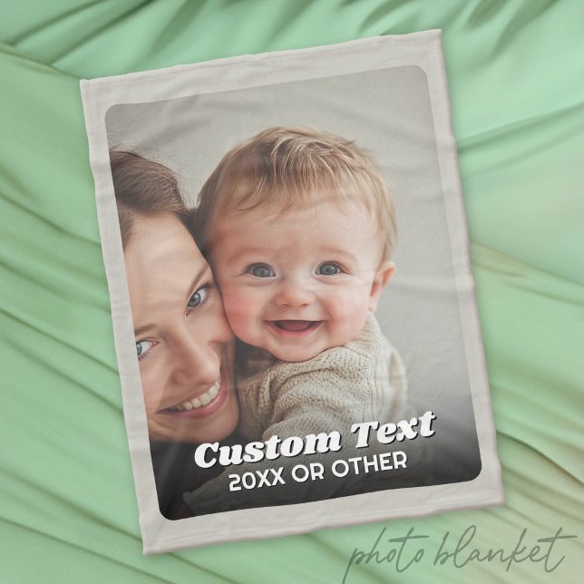Fullständig bild - Vertikal anpassad text Fleecefilt (Custom Photo Blanket)