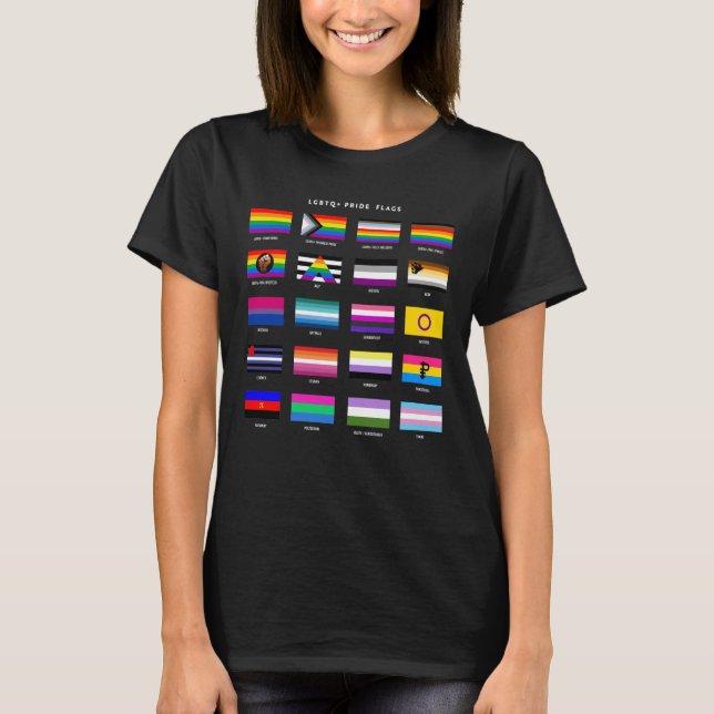 Fullständig guide för Flagga av LGBTQ+-Pride T Shirt (Framsida)