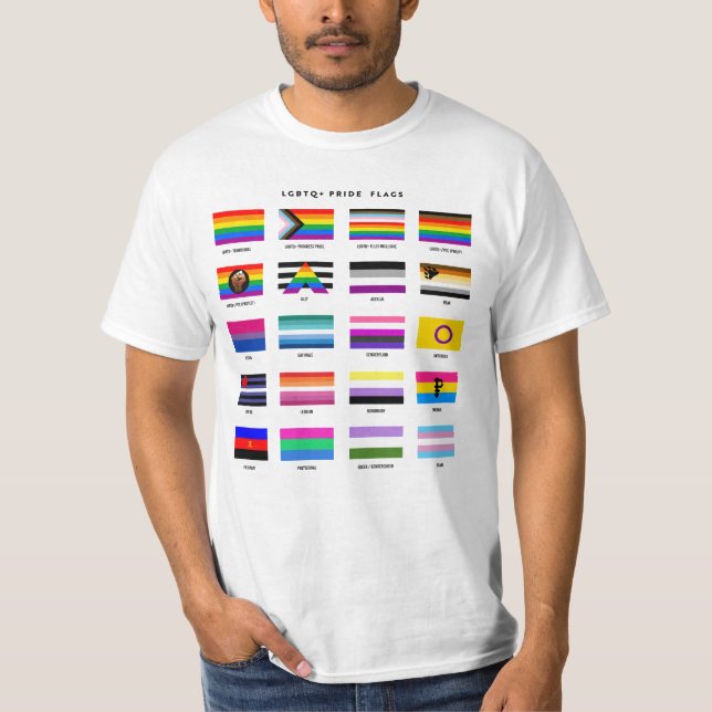 Fullständig guide för Flagga av LGBTQ+-Pride T Shirt (Framsida)