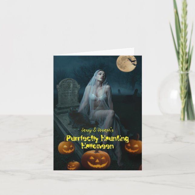 Fullständig hemlig Halloween-mappad inbjudan (Framsida)