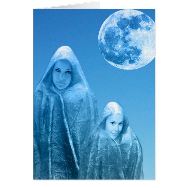 Fullständig måne Stigning Hälsningskort (Framsidan)