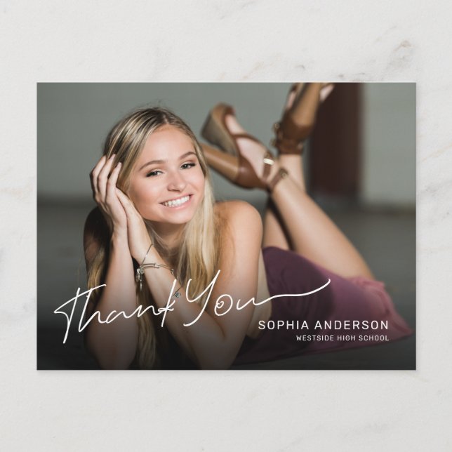 Fullständig modern skriptutexamens Gratulationskor Vykort (Framsida)