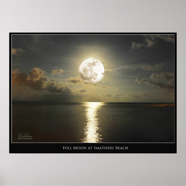 FULLSTÄNDIG MOON PÅ SMATHERS BEACH POSTER (Framsidan)