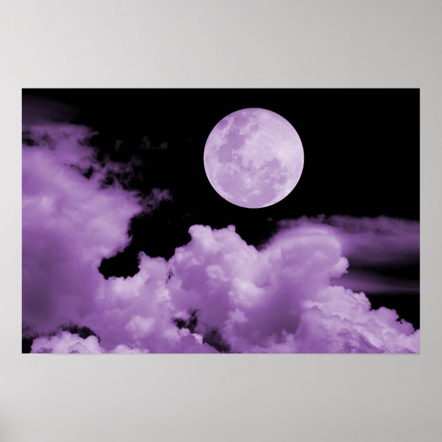 FULLSTÄNDIG MOON STÄNGNING AV LILA POSTER (Framsidan)