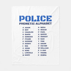 Fullständig polisfonetik A till Z Alphabet Fleecefilt