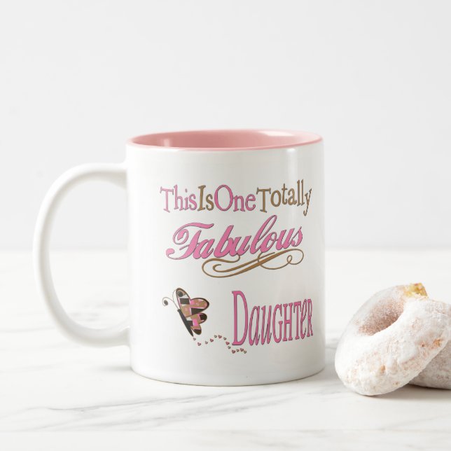 Fullständig slakt med Rosa Butterfly Två-Tonad Mugg (Med munk)