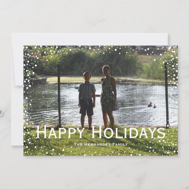 Fullständig snöfallskort med foto julkort (Framsida)