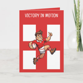 Fullständig Sprintseger Glädjeymnad Rugby Hjälte Kort