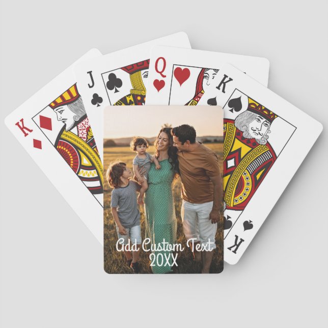 Fullständig vertikal foto - anpassad text  casinokort (Baksidan)