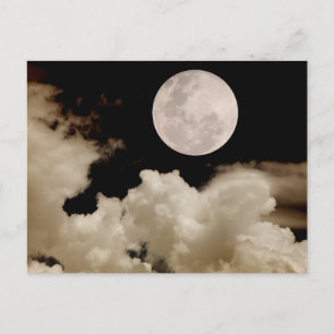 FULLSTÄNDIGA MOON-AVSLUTNINGAR SEPIA VYKORT