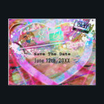 Fullständigt 80-tals Ljust Roligt Hjärta Party Spa Meddelande Vykort<br><div class="desc">Fullständigt 80-tals Ljust Roligt Hjärta Party Spara Datum Postkort.</div>